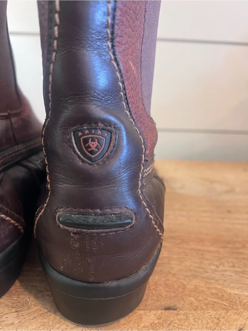 Ariat Two-Tone Brown Leather Pull-On Womens Vintage Work Boots Cabincore
